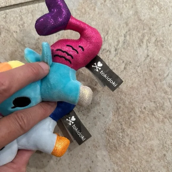 Tokidoki Plush 5" Clip On Keychain Rainbow Whale Unicorn Mermaid - Picture 5 of 6